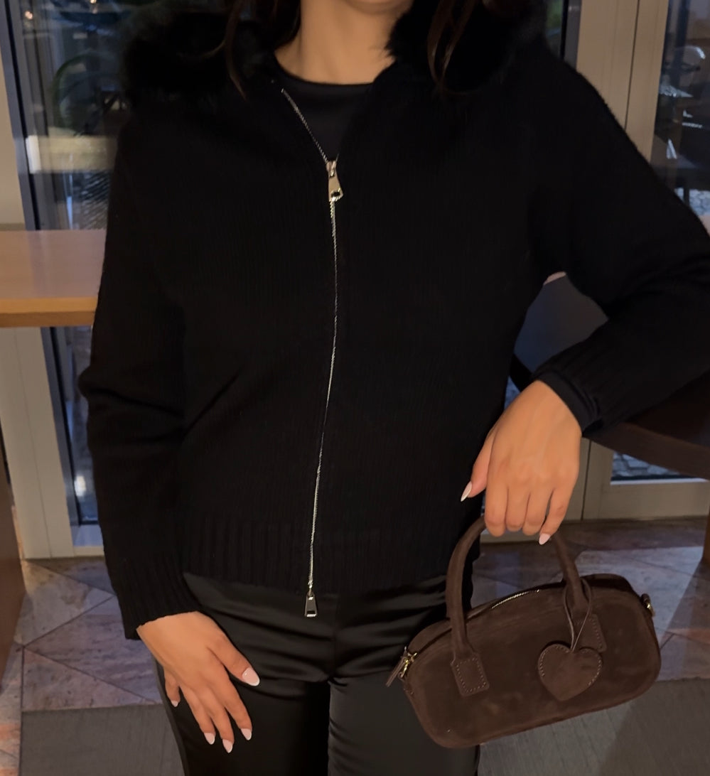 VESTE EN FOURRURE NOURAMSTERDAM – NOIR