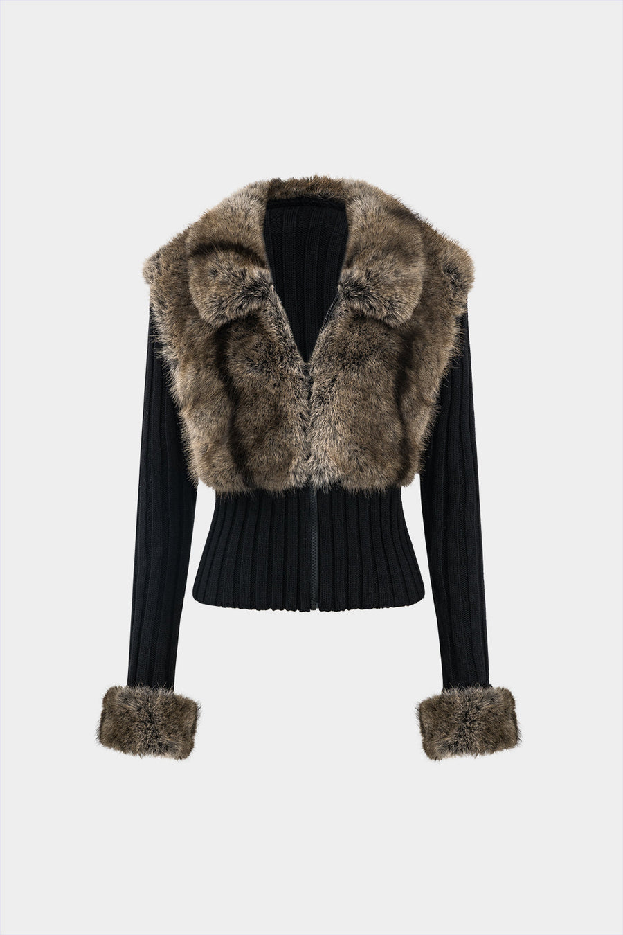 Pull Exclusif en Fourrure – Noir