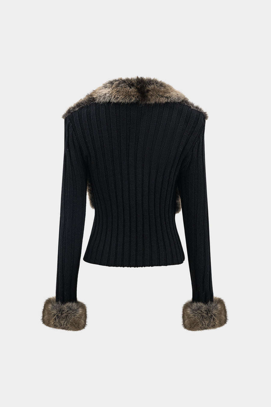 Pull Exclusif en Fourrure – Noir