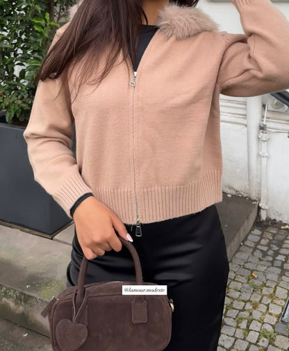 Veste en fourrure Nouramsterdam – Marron