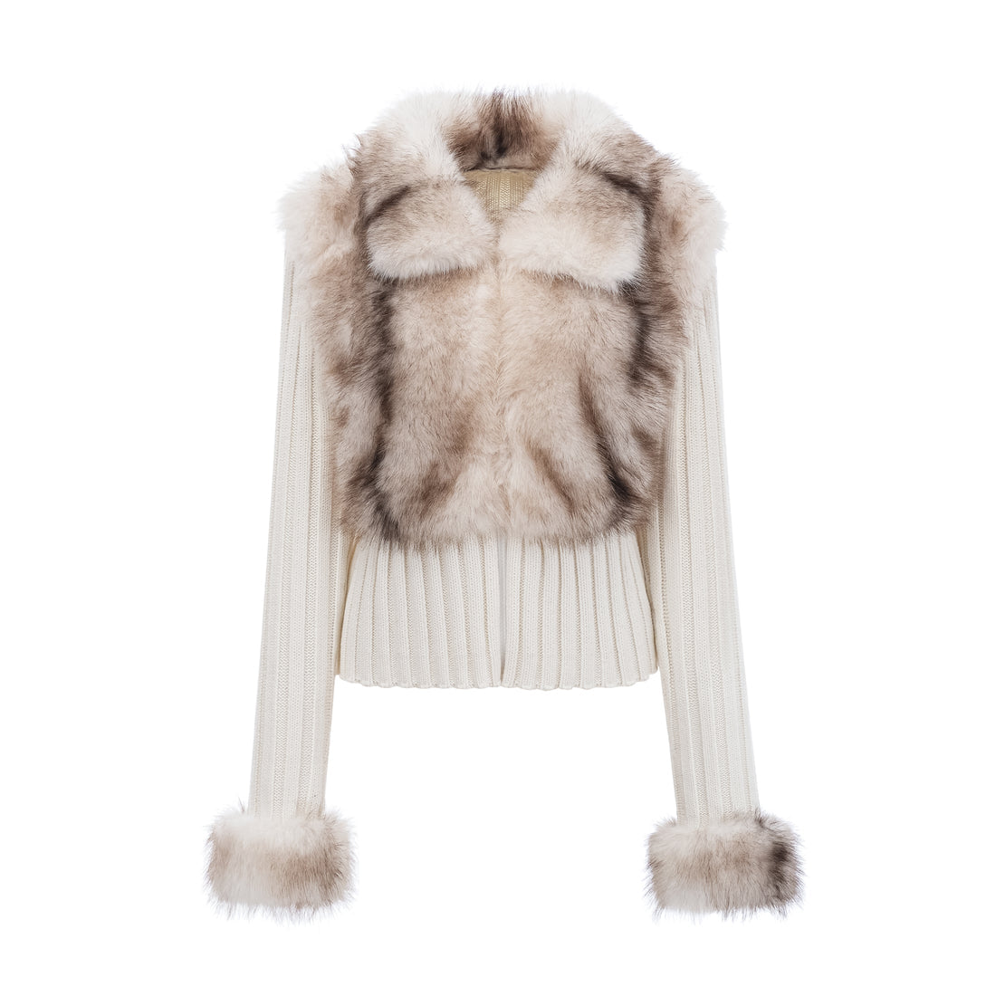 Pull Exclusif en Fourrure – Blanc