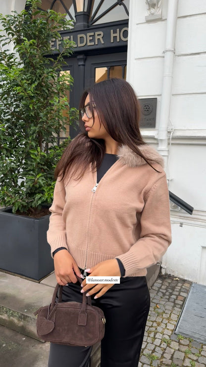 Veste en fourrure Nouramsterdam – Marron