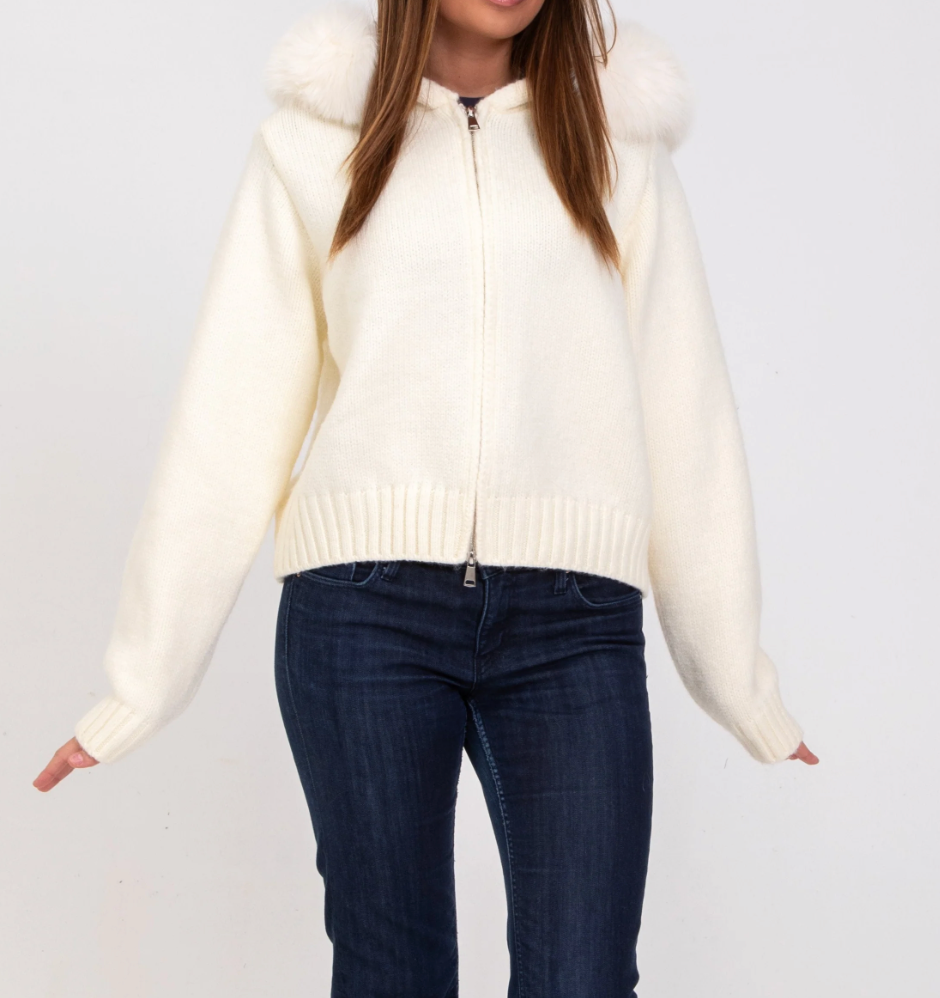 VESTE EN FOURRURE NOURAMSTERDAM – BLANCHE