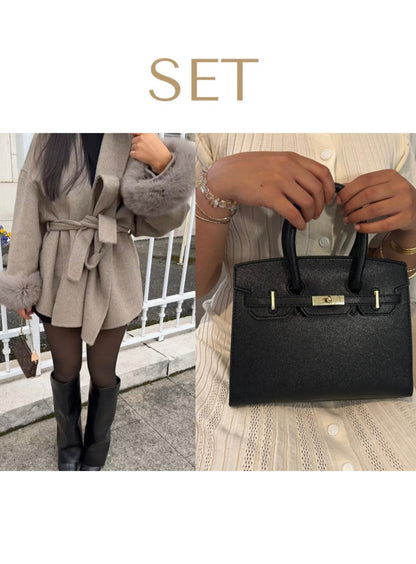 ENSEMBLE : MANTEAU & SAC À MAIN